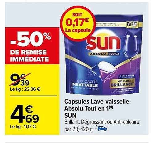 capsules lave-vaisselle absolut tout en 1