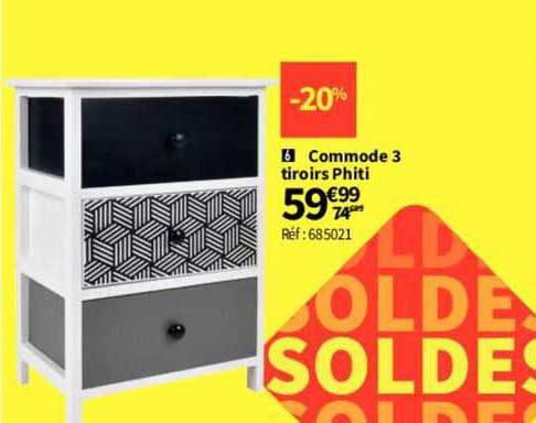 commode 3 tiroirs phiti