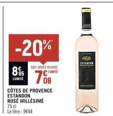 Côtes De Provence Estandon Rosé Millésimé