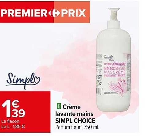 crème lavante mains simpl choice