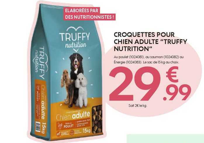 croquettes pour chien adulte "truffy nutrition"