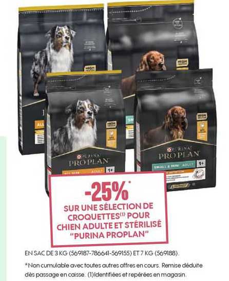 Croquettes Pour Chien Adulte Et Stérilisé "purina Proplan"