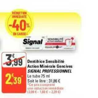 dentifrice sensibilité action minérale gencives signal professionnel