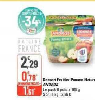 Dessert Fruitier Pomme Nature Andros