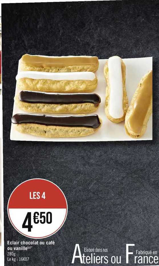 éclair Chocolat Ou Café Ou Vanille
