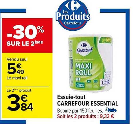 essuie-tout carrefour essential