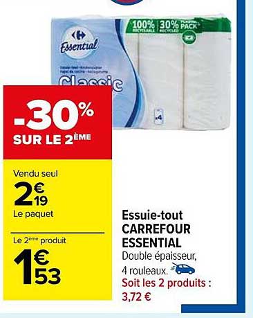 essuie-tout carrefour essential