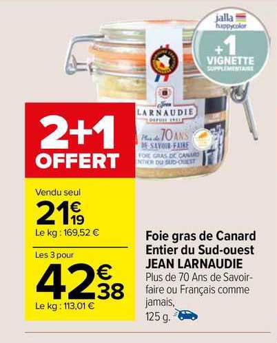 foie gras de canard entier du sud-ouest jean larnaudie