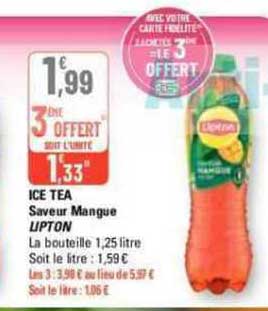 Ice Tea Saveur Mangue Lipton