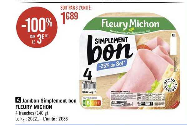 jambon simplement bon fleury michon