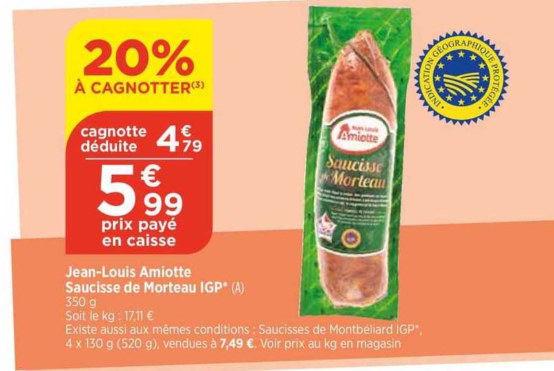 jean-louis amiotte saucisse de morteau igp
