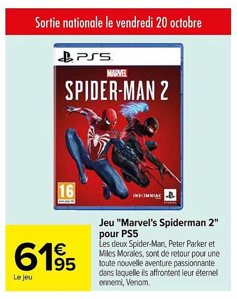 jeu "marvel's spiderman 2" pour ps5