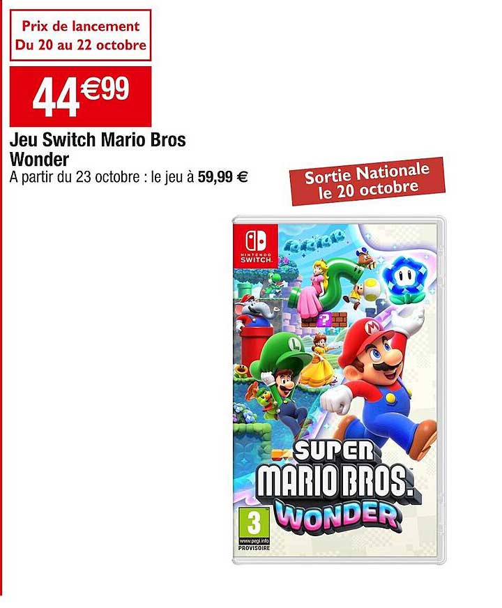 jeu switch mario bros wonder