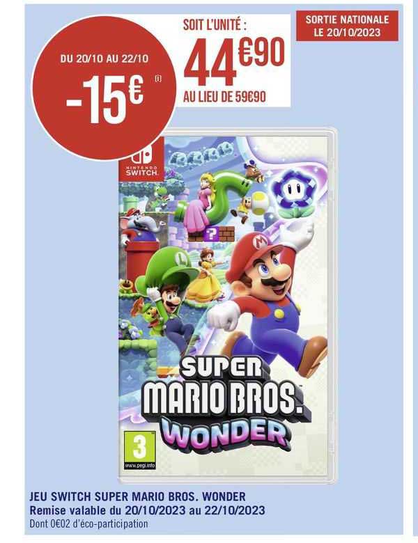 Jeu Switch Super Mario Bros. Wonder