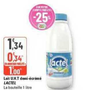 lait u.h.t. demi-écrémé lactel