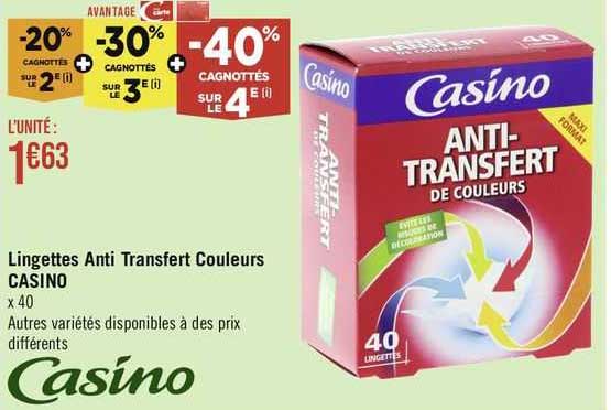 lingettes anti transfert couleurs casino