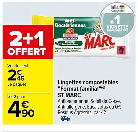 lingettes compostables "format familial" st marc