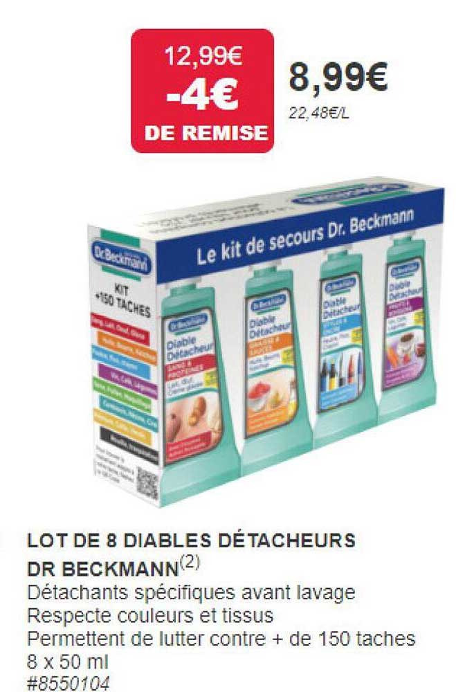 lot de 8 diables détacheurs dr beckmann