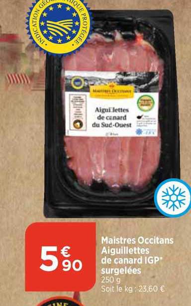 maistres occitans aiguillettes de canard igp surgelées