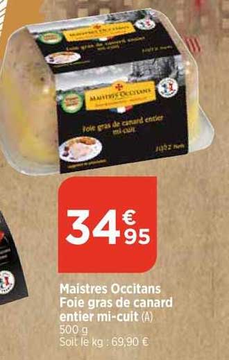 maistres occitans foie gras de canard entier mi-cuit