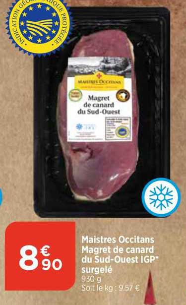 maistres occitans magret de canard du sud-ouest igp surgelé