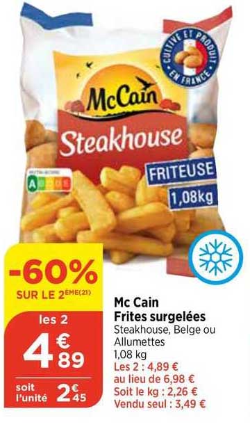 mc cain frites surgelées
