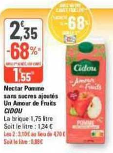 Nectar Pomme Sans Sucres Ajoutés Un Amour De Fruits Cidou