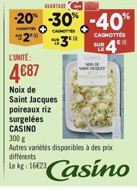 Noix De Saint Jacques Poireaux Riz Surgelées Casino