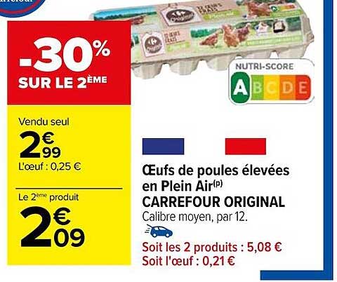 œufs de poules élevées en plein air carrefour original