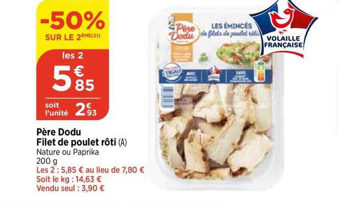 père dodu filet de poulet rôti