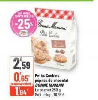 petits cookies pépites de chocolat bonne maman