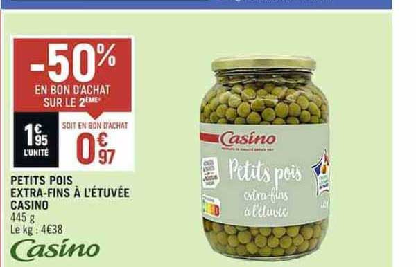 petits pois extra-fins à l'étuvée casino