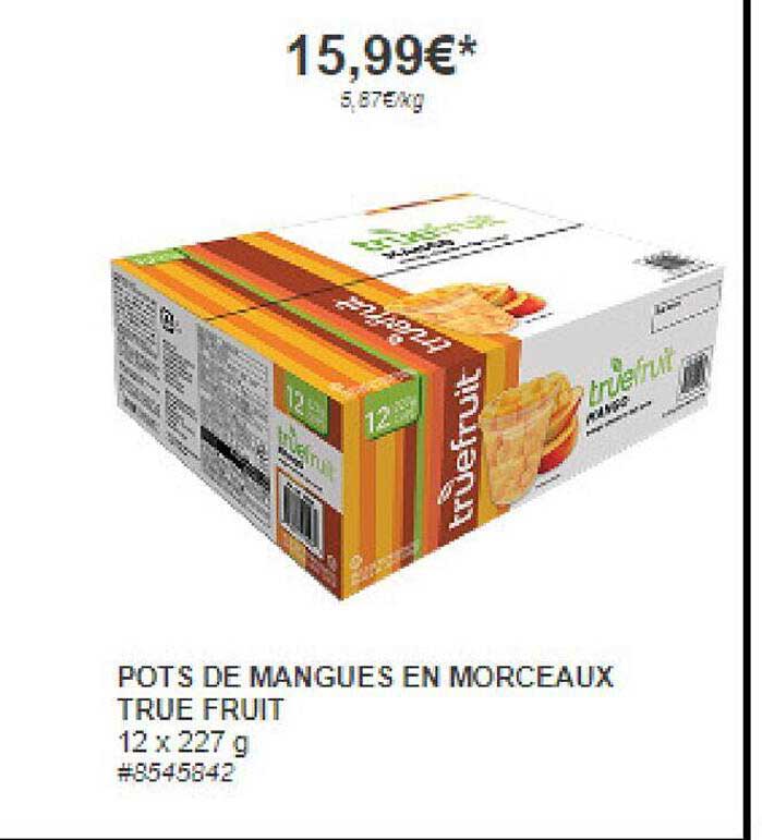 pots de mangues en morceaux true fruit