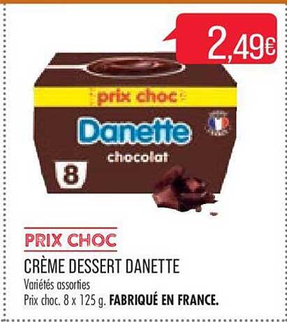 prix choc creme dessert danette
