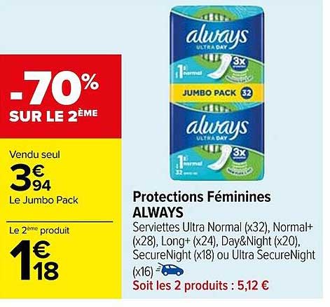 protections féminines always