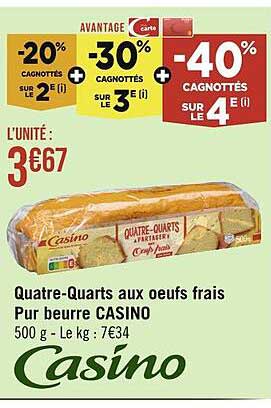 quatre-quarts aux œufs frais pur beurre casino