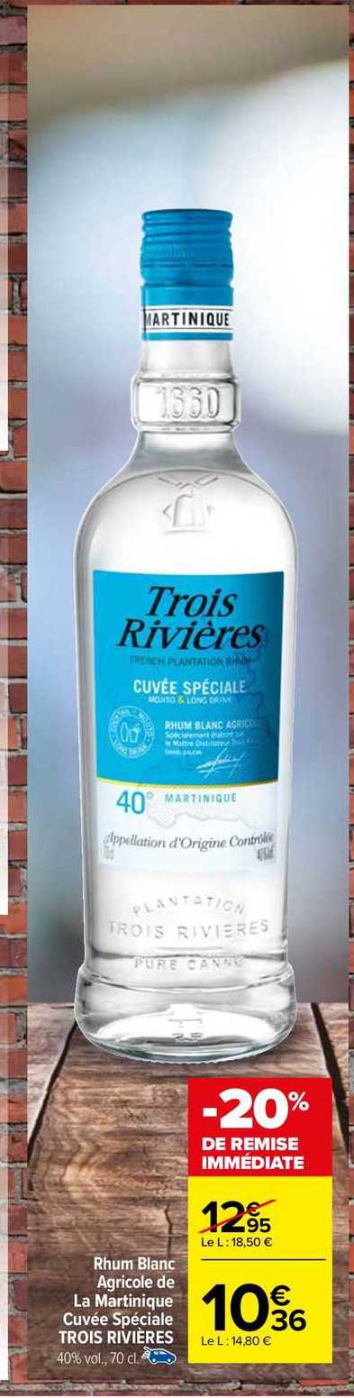rhum blanc agricole de la martinique cuvée spéciale trois rivières