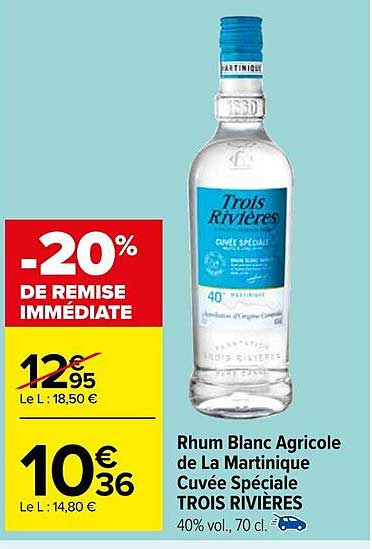 rhum blanc agricole de la martinique cuvée spéciale trois rivières