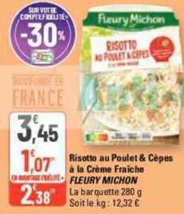 Risotto Au Poulet & Cèpes à La Crème Fraîche Fleury Michon