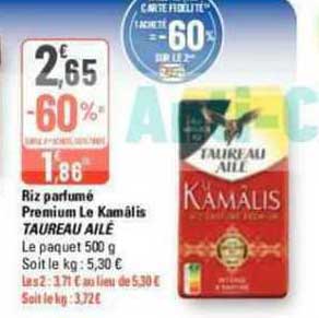 riz parfumé premium le kamâlis taureau ailé