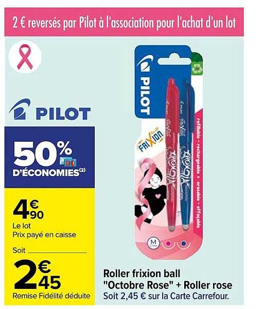 roller frixion ball "octobre rose" + roller rose