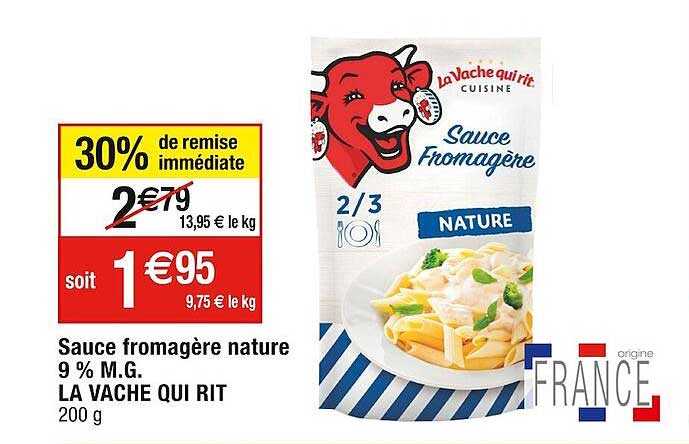 sauce fromagere nature 0% m.g. la vache qui rit
