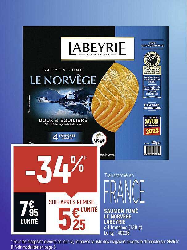 Saumon Fumé Le Norvège Labeyrie