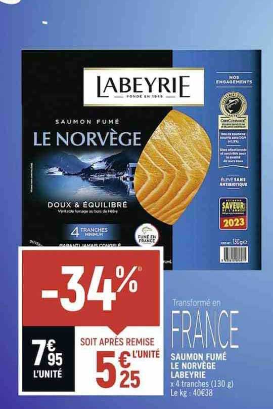 Saumon Fumé Le Norvège Labeyrie