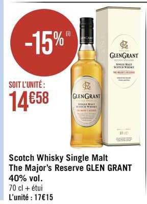 scotch whisky single malt the major's reserve glen grant 40% vol.