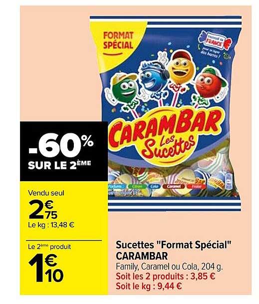 Sucettes "format Spécial" Carambar
