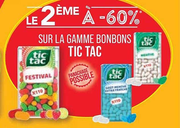 sur la gamme bonbons tic tac
