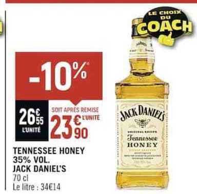 tennessee honey 35% vol. jack daniel's