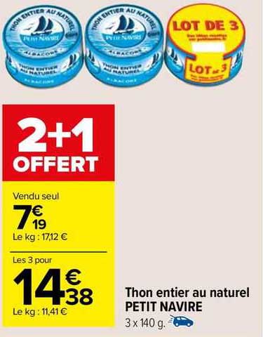 Thon Entier Au Naturel Petit Navire