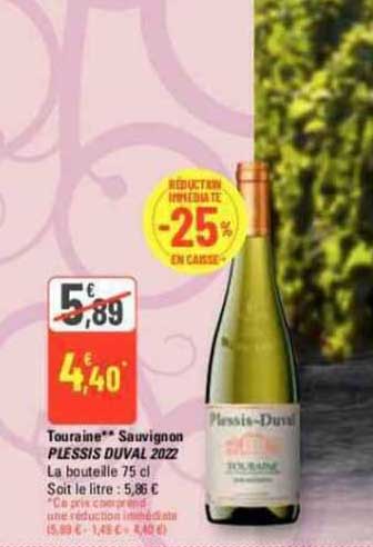 touraine sauvignon plessis duval 2022